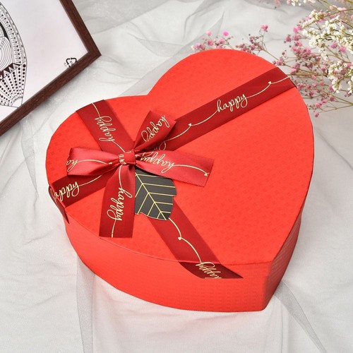 Red gift box - box, heart-shaped