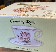 The Leonardo Collection Country Rose  Cup and Saucer - New And Boxed