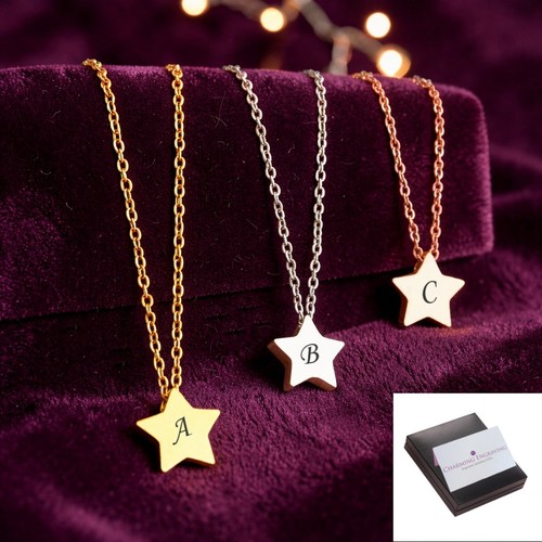 Star necklace letter - necklace,,