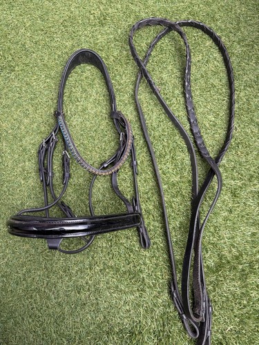 Black patent bridle with - br,