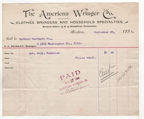 1895 american wringer - wringer, co