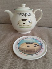 CLOVERLEAF FARM ANIMALS PIG SHEEP LARGE TEAPOT 2.25 PINTS AND MATCHING STAND