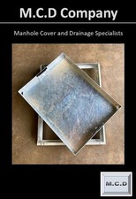 Manhole Cover 600x450x45 Shallow Recessed all METAL frame and tray Metal Handles