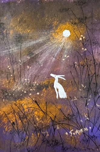 Aceo original moon love - aceo,