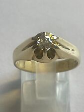 Solid Vintage 18 Carat Yellow Gold GENTS GYPSY DIAMOND Ring 0.27 carats