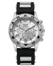 Watch Men Silver Plated Black