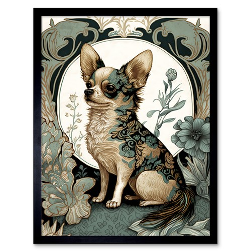 Chihuahua dog floral - chihuahua,