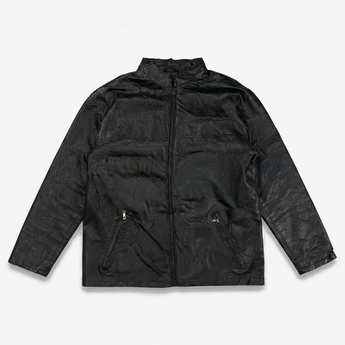 Vintage 90s black real leather - black,