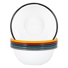 White Enamel Bowls - 16cm - 6