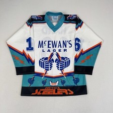 Sheffield Steelers Jersey Hockey Shirt Tony Hand #16 Mcewans Lager Vintage Men S