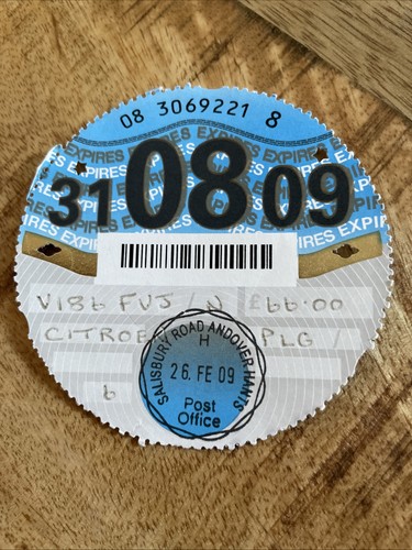 Old tax disc august - old,