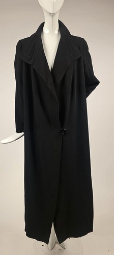 1920 black pinstriped wool - black,