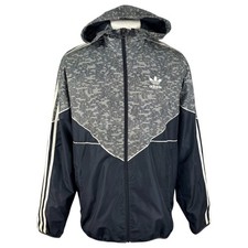Adidas Jacket Medium Men's Blue Lightweight Windbreaker Zip Up Sports Jacket