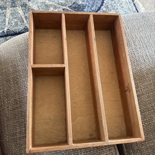 Vintage wooden cutlery storage - wooden,