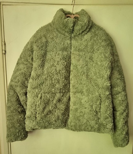 Jacket pale green plush faux - green,,