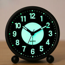 Silent Bedside Alarm Clock Non-ticking Glow-in-the-Dark Luminous Battery Power