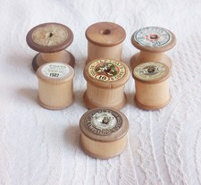 Vintage Wooden Cotton Reels x7