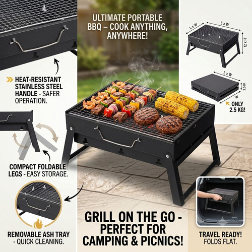 Portable charcoal bbq grill - portable,