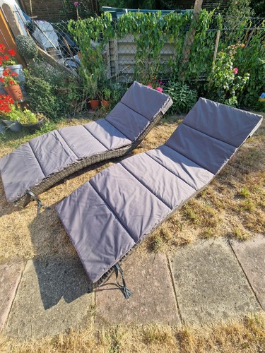Rattan sun loungers with - rattan,