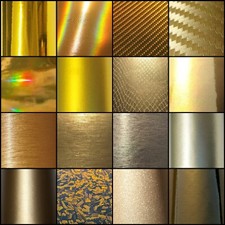 17 Styles of GOLD Self Adhesive Vinyl Wrap - AIR FREE - Car/Vehicle Film Sticker
