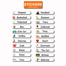 50x Custom Name Stickers