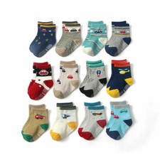 12 Pairs Toddler Non Skid Boy
