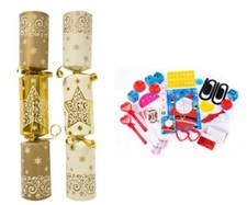 Gold & Cream 11" Star Christmas Crackers NewYear Catering Party Bulk Xmas 50-200