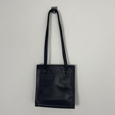 Osprey Graeme Ellison Handbag Shoulder Bag Black Leather Grained Long Straps