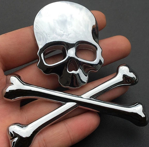 Skull crossbones chrome silver - crossbones,