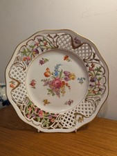 Vintage Schumann Bavaria Reticulated Plate Floral Design