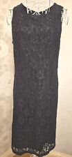 Monsoon Twilight women's black lace lined sleeveless party occasion dress UK 12