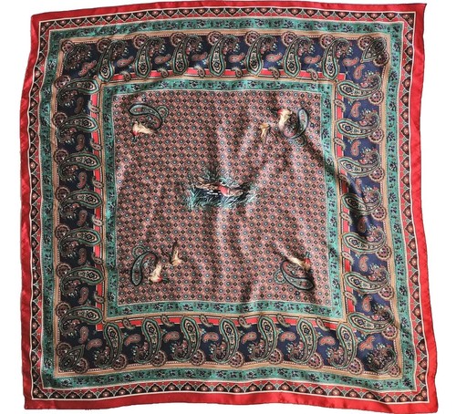 Vintage duck print silk - duck, on
