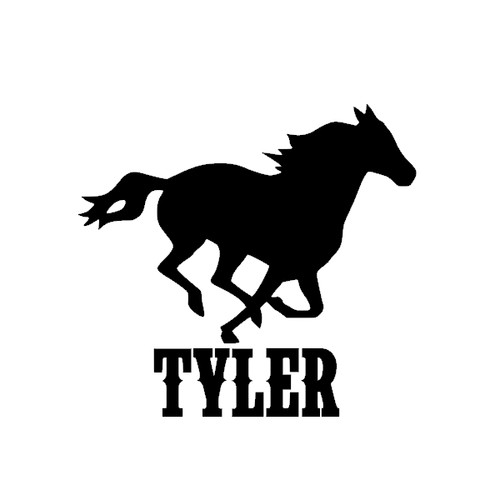 Horse name decal - &,