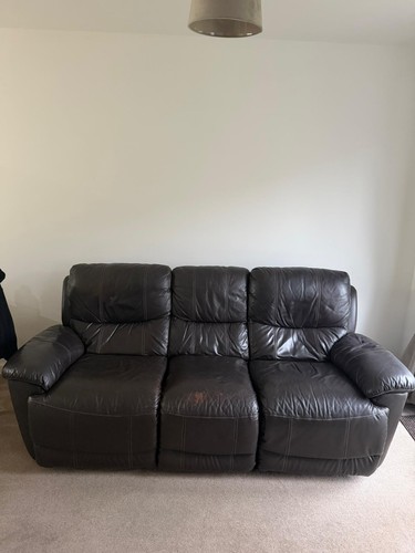 Harvey leather recliner sofa - recliner,