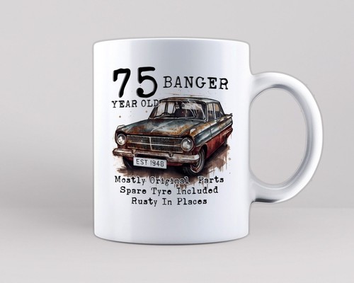 75th birthday mug old - 75th,
