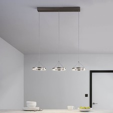 LED Pendant Ceiling Light Chrome Hanging Multi Arm 3 Way Warm White 2300lm