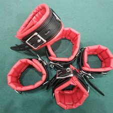 Bondage Set Restraint Ankle Wrist Handcuff Neck Collor with Chain BDSM Slave SM