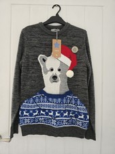 Mens TU Light Up Polar Bear Christmas Jumper Size Small BNWT Rrp £22