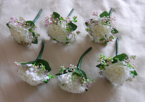 Ivory carnation buttonhole - carnation,