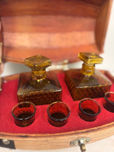Vintage wooden barrel decanter - vintage,