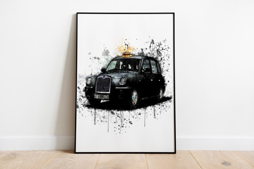 Watercolour splash black cab - black,