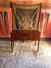 Antique Mahogany Period Brass Gallery Lady's Office Writing Desk