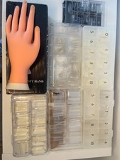 Premier Practice Nail Hand Soft Acrylic & 6 Part Used Nail Tip Packs