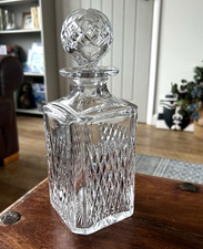 Beautiful Weighty Cut Glass Spirit Decanter with Stopper with Elegant Design