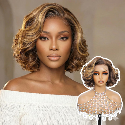 Short wavy honey - honey, blonde