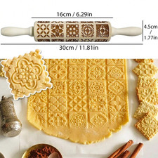 CHRISTMAS WOODEN ROLLING PIN