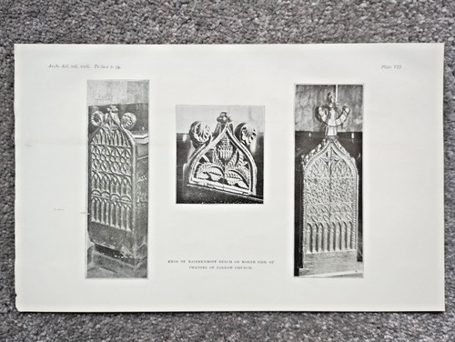 Bench end detail jarrow - detail,