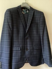 NEXT BLUE GREY CHECK SUIT
