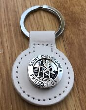 St Christopher Keyring Leather