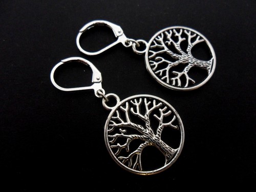 Pair tibetan silver tree - pair,